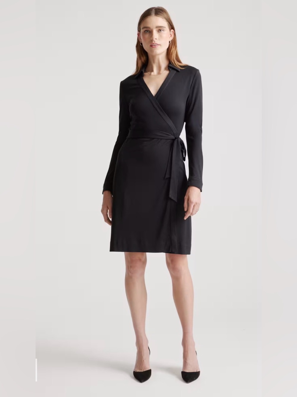 Quince 100% Silk Jersey Mini Wrap Dress, Size M